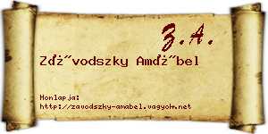 Závodszky Amábel névjegykártya